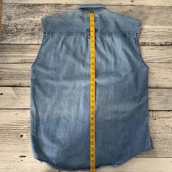 Vintage Caterpillar Denim Cut-Off Shirt - Picture 10 of 10